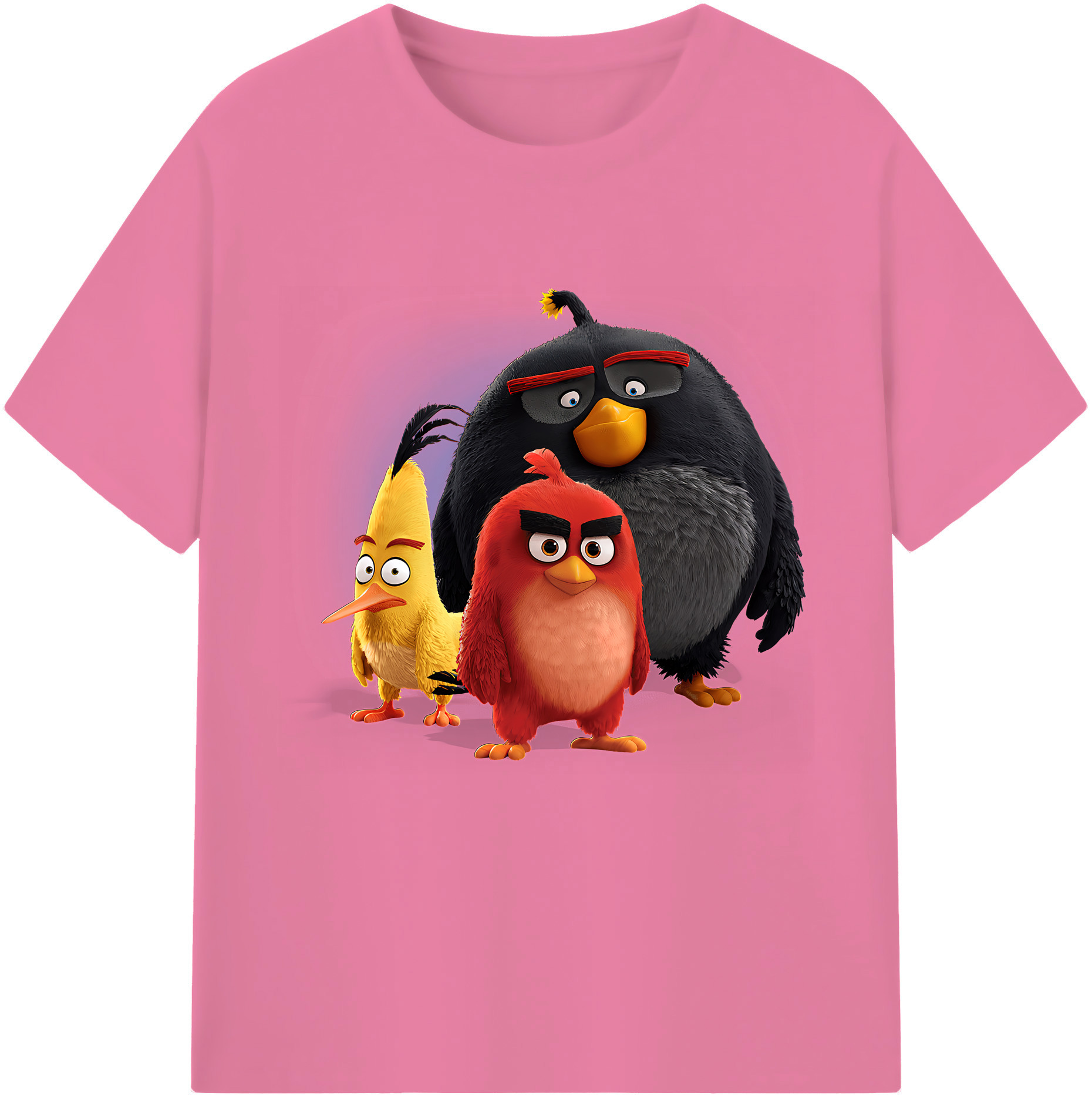 （画像用） Angry Birds アングリーバード 綿100％半袖Tシャツ（フロントプリント）